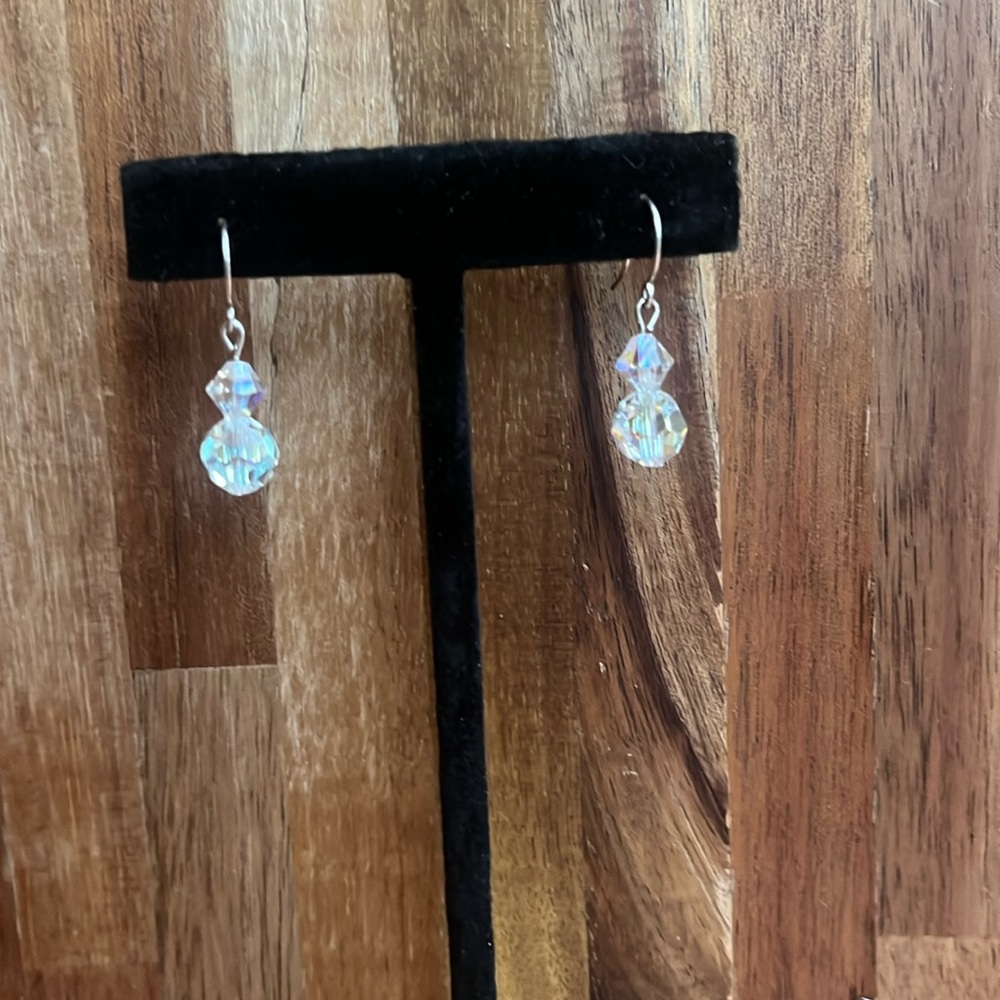 VINTAGE  AB genuine austrian crystal earrings